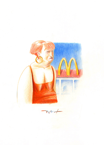 Cartoon: cause and effect (medium) by Robert Hochstaedter tagged mcdonalds,fastfood,ernährung,fett,dicke,adipositas,obesity,overweight,übergewicht,excess,weight,fettleibig,nutrition