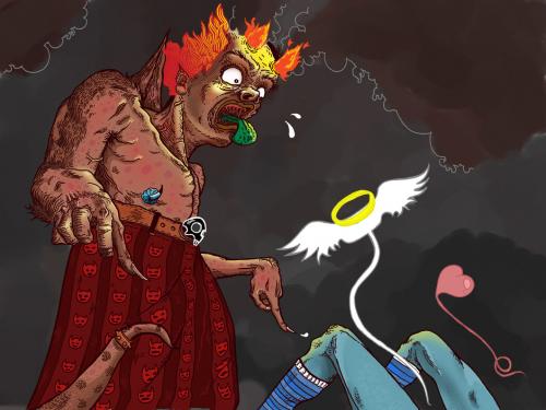 Cartoon: Devil (medium) by alexdantas tagged devil,love