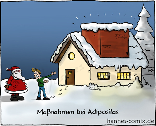Cartoon: Adipositas (medium) by Hannes tagged xmas,christmas,weihnachten,adipositas,santaclaus,weihnachtsmann,architektur,architecture