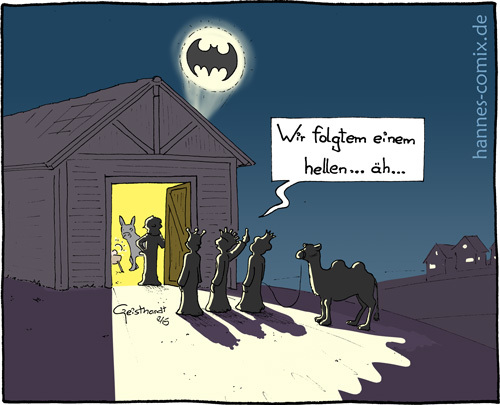 Cartoon: Batman (medium) by Hannes tagged weihnachten,stern,bethlehem,batman,könige