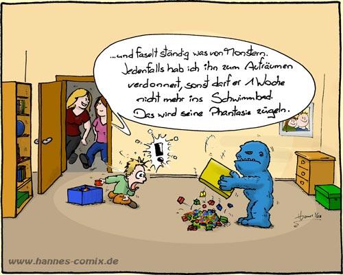Cartoon: Chaos-Monster (medium) by Hannes tagged hannes,kinder,monster,eltern,aufräumen