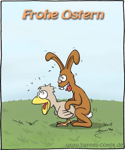 Cartoon: frohe Ostern (medium) by Hannes tagged ostern,hase,huhn