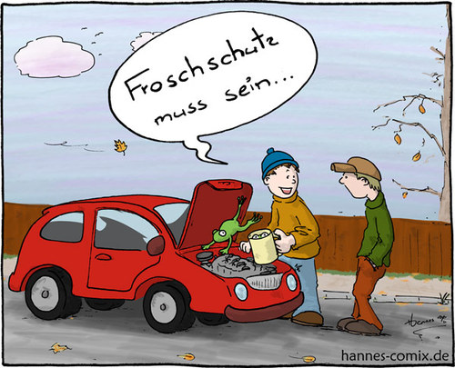 Froschschutz By Hannes, Education & Tech Cartoon