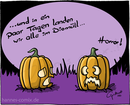 Cartoon: Halloween Horror (medium) by Hannes tagged halloween,kürbis,biomüll,kompost,horror