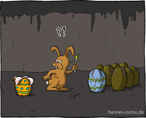 Cartoon: Oster-Alien (medium) by Hannes tagged alien,ostereier,osterhase,ostern,überraschungsei