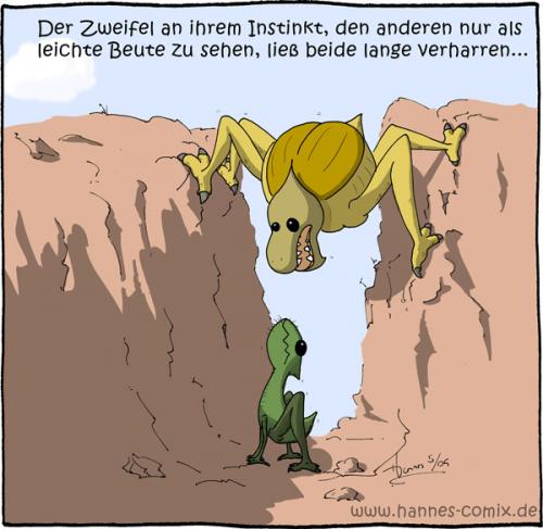 Cartoon: Ur-Instinkte (medium) by Hannes tagged instinkt,monster,evolution,fressen,denken