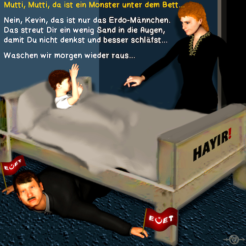 Cartoon: Erdo Männchen (medium) by PuzzleVisions tagged puzzlevisions,erdogan,sandmännchen,hayir,evet,türkei,turkey,verfassungsänderung