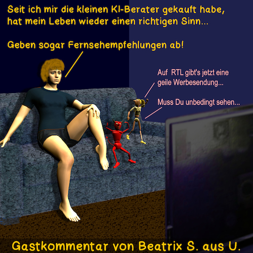 Cartoon: Gastkommentar KI-Berater (medium) by PuzzleVisions tagged puzzlevisions,künstliche,intelligenz,artificial,intelligence,advisor,berater,tv,rtl,werbung,advertising,gastkommentar,comment