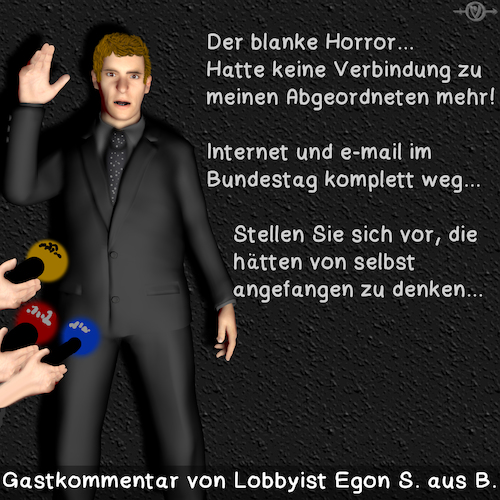 Cartoon: Lobbyismus (medium) by PuzzleVisions tagged puzzlevisions,email,bundestag,ausfall,internet,lobbyist,lobbyismus,lobby