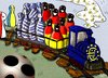 Cartoon: Euro Football Greece Germany (small) by PuzzleVisions tagged euro em greece germany football soccer train griechenland deutschland fussball geld zug