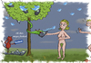 Cartoon: Temptation facebook (small) by PuzzleVisions tagged facebook,twitter,devil,datenschutz,versuchung,temptation,communication,kommunikation,eva,eve,mobile,phone,handy,kontakt,telefon