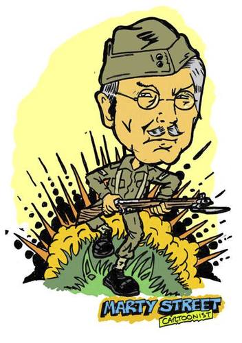 Cartoon: Clive Dunn (medium) by Marty Street tagged dads,army
