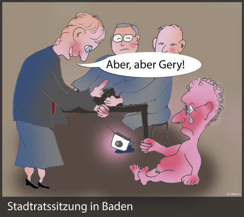 Cartoon: Gery Mueller - Stadtratssitzung (medium) by toBee tagged gery,mueller,selfi,baden