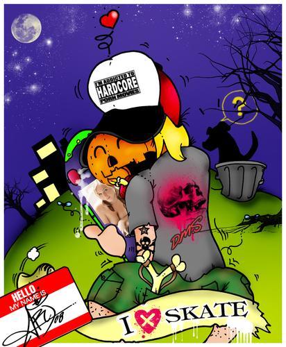 Cartoon: i love skate (medium) by ARI_dibujando mi stilo tagged ari