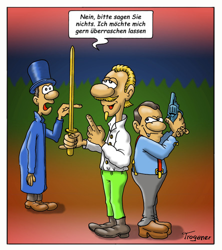 Cartoon: Zwei Duellanten (medium) by Troganer tagged duell,degen,pistole,adjutant,zeikampf,sport