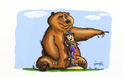 Cartoon: Best Friends! (medium) by gimpl tagged friends,baseball,bear,boy