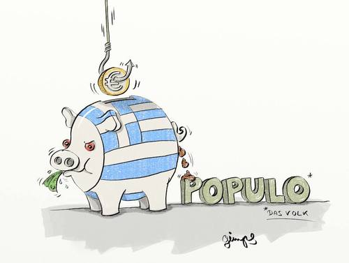 Cartoon: Populo (medium) by gimpl tagged the,poor,people,of,greece