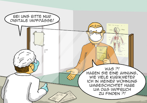 Cartoon: digitaler Impfpass (medium) by pierre-cda tagged digitaler,impfpass,impfen,suchen,covid19,corona,pandemie,infektionsschutz,mutanten,mutationen,b117,impfschutz,herdenimmunität,antikörper,impfstrategie,testzentren,schnelltest,heimtest,selbsttest,impfverordnung,impfbuch,pierrecda,pierre