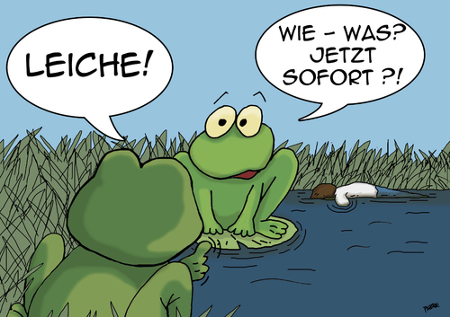 Cartoon: Leiche (medium) by pierre-cda tagged froschteich,see,frösche,frosch,laich,leiche