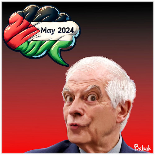 Cartoon: Palestinian statehood (medium) by Babak Massoumi tagged joseph,borrell,palestine,european,union