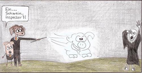Cartoon: Inspector Snoozl-Avada Kedavra (medium) by Jakobine tagged fussball,inspector