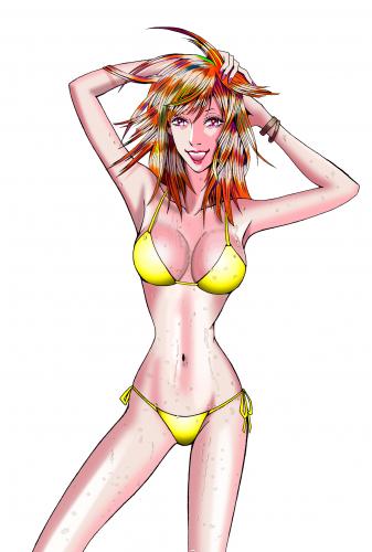 Cartoon: Babe.Claire (medium) by DJ SAVIOR tagged comic,illustrate,baby,leg,bikini,swiming,suit,freak,sexty