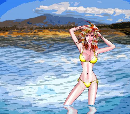 Cartoon: Babe.Claire (medium) by DJ SAVIOR tagged bikini,legs,comic,manga,illustrate,sexty,baby