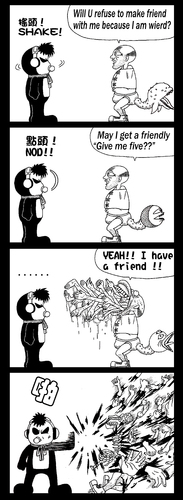 Cartoon: Give Me Five (medium) by DJ SAVIOR tagged comic,freaks