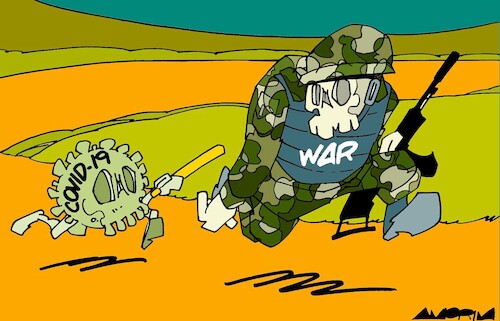 Cartoon: Athletics (medium) by Amorim tagged covid19,ukraine,russia,nato,covid19,ukraine,russia,nato