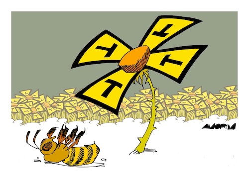 Cartoon: Bees (medium) by Amorim tagged bees,transgenic,seeds