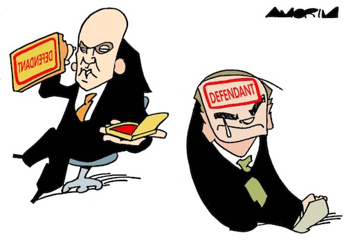 Cartoon: Bolsonaro trial (medium) by Amorim tagged jairbolsonaro,alexandredemoraes,coupattempt,brasil