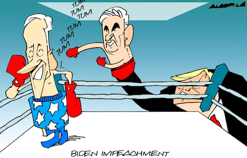 Cartoon: Boxing (medium) by Amorim tagged biden,trump,kevin,mccarthy,biden,trump,kevin,mccarthy