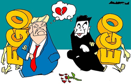 Cartoon: Broken hearts (medium) by Amorim tagged trump,musk,usgovernment,trump,musk,usgovernment