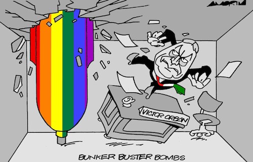 Cartoon: Bunkers (medium) by Amorim tagged hungary,victororban,lgbtqia,hungary,victororban,lgbtqia