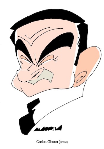 Cartoon: Carlos Ghosn (medium) by Amorim tagged carlos,ghosn,nissan,renault