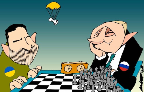 Cartoon: Chess pieces (medium) by Amorim tagged zelensky,putin,ukraine,zelensky,putin,ukraine