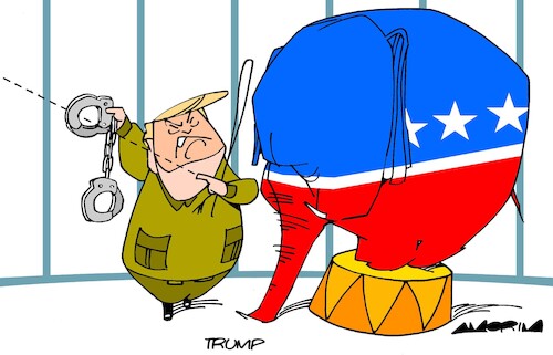 Cartoon: Circus tamer (medium) by Amorim tagged trump,republican,party,us,election,2024,trump,republican,party,us,election,2024