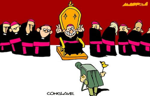 Cartoon: Conclave (medium) by Amorim tagged vatican,popefrancis,conclave,vatican,popefrancis,conclave