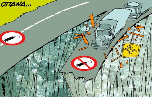 Cartoon: Convoy (medium) by Amorim tagged ottawa,truckers,covid19