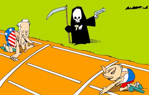 Cartoon: Countdown (medium) by Amorim tagged putin,biden,ukraine