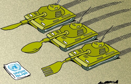 Cartoon: Cutlery (medium) by Amorim tagged gaza,hunger,israel,gaza,hunger,israel
