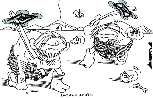 Cartoon: Drone wars (medium) by Amorim tagged war,technology,humanevolution,war,technology,humanevolution