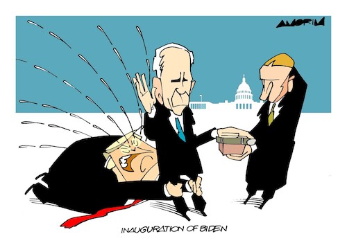 Cartoon: End of term (medium) by Amorim tagged trum,biden,us,elections