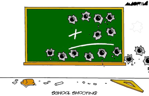 Cartoon: Gun control (medium) by Amorim tagged school,gun,control,usa