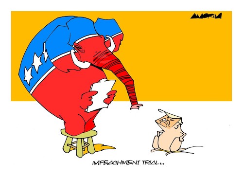 Cartoon: Impeachment trial (medium) by Amorim tagged trump,impeachment,republicans