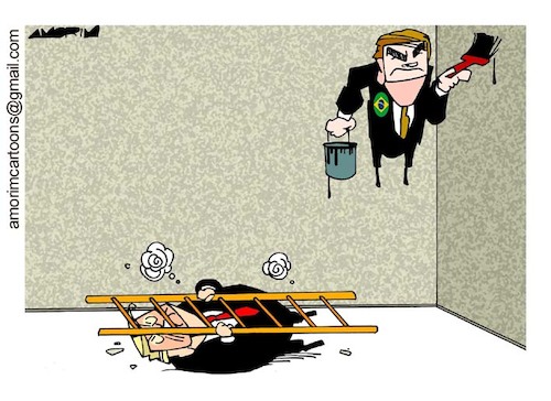 Cartoon: Ladders (medium) by Amorim tagged bolsonaro,trump,brasil
