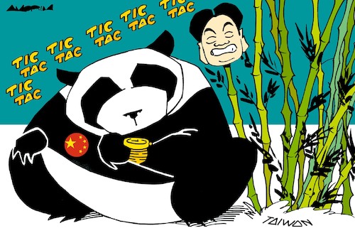 Cartoon: Pandas (medium) by Amorim tagged taiwan,china,bamboo,taiwan,china,bamboo