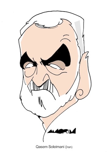 Cartoon: Qasem Soleimani (medium) by Amorim tagged qasem,soleimani,iran