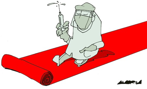 Cartoon: Red carpet (medium) by Amorim tagged vaccine,coronavirus,covid19