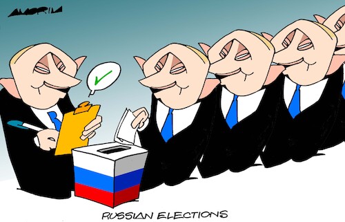 Cartoon: Russian election (medium) by Amorim tagged putin,russia,elections,putin,russia,elections